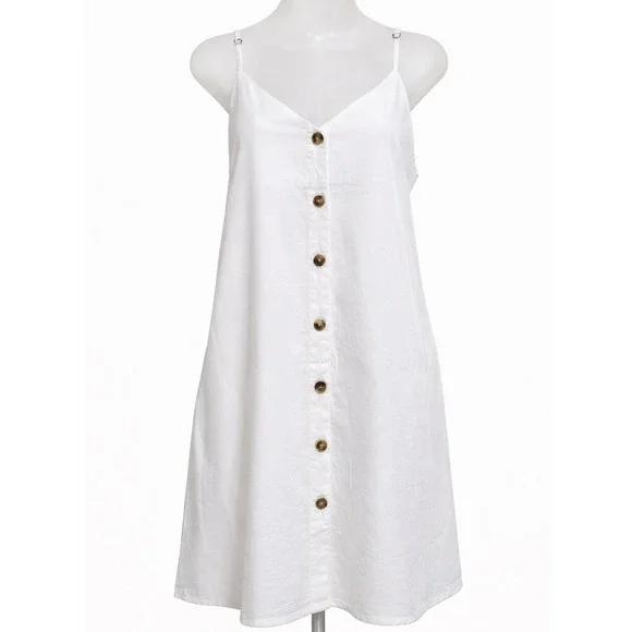 Bundle 2 Dresses Veveret White Tencel Button Front /I Heart It Black Flor Lace M - Picture 2 of 9